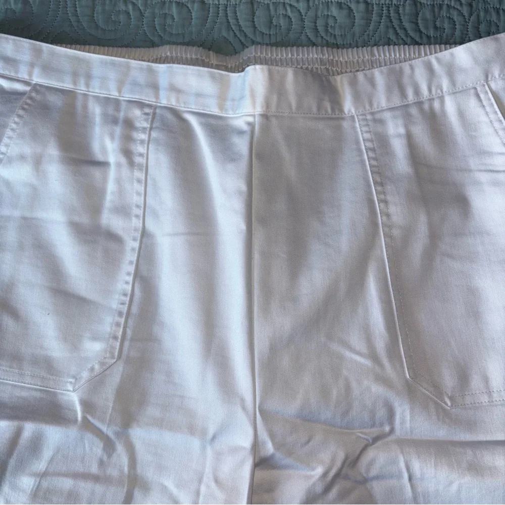 Alfred Dunner White Flat Front Men's Shorts - Picture 2 of 6